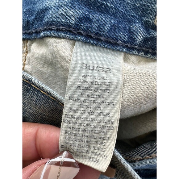 American Eagle Men's 100% Cotton Factory Faded Distressed Bootcut Jeans W30 - Picture 5 of 5